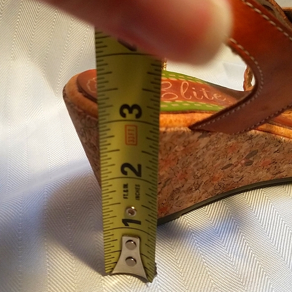 Elite sandals by Corkys Spring Summer leather Hand painted women's 7 - Picture 4 of 14